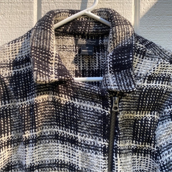 Lucky Brand knit jacket with asymmetrical zip front size medium - Picture 4 of 10